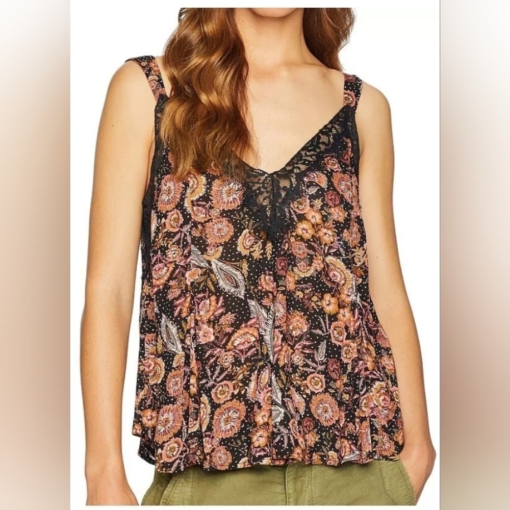 Free People Intimately Black Combo Top Sz S